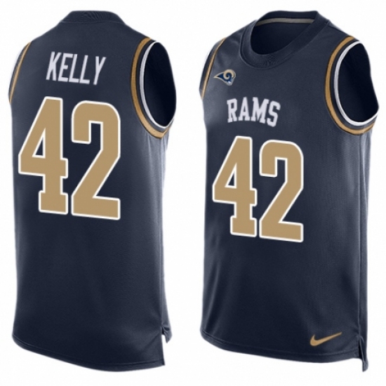 Men's Nike Los Angeles Rams #42 John Kelly Limited Navy Blue Player Name & Number Tank Top NFL Jersey - Ujersey