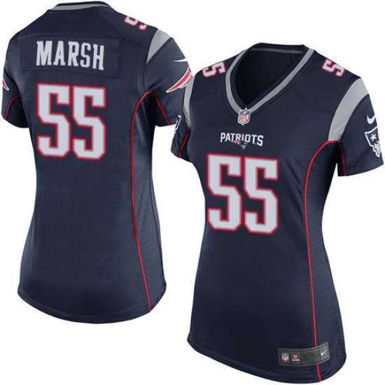 Women's Nike New England Patriots #55 Cassius Marsh Game Navy Blue Team Color NFL Jersey - Ujersey