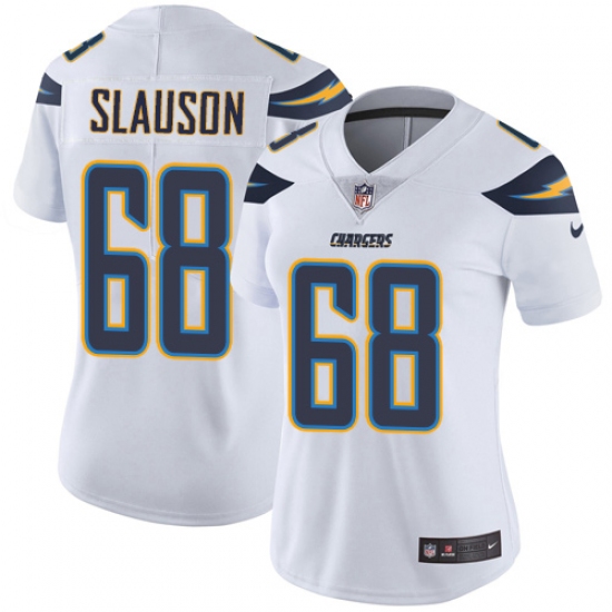 Women's Nike Los Angeles Chargers #68 Matt Slauson White Vapor Untouchable Limited Player NFL Jersey - Ujersey