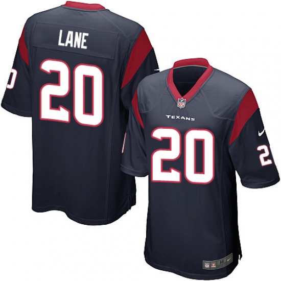 Men's Nike Houston Texans #20 Jeremy Lane Game Navy Blue Team Color NFL Jersey - Ujersey