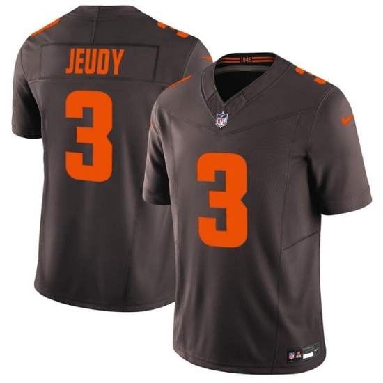 Men's Cleveland Browns #3 Jerry Jeudy Brown 2025 F.U.S.E. 'Alpha Dawg Edition' Vapor Limited Football Stitched Jersey - Ujersey