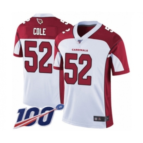 Men's Arizona Cardinals #52 Mason Cole White Vapor Untouchable Limited Player 100th Season Football Jersey - Ujersey