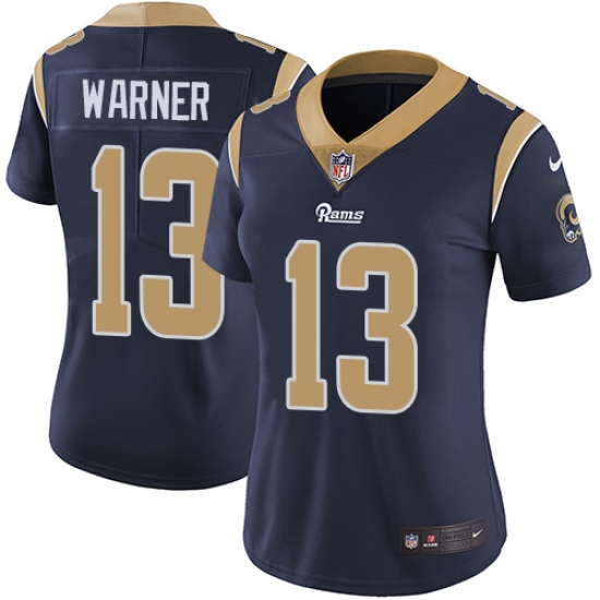 Women's Nike Los Angeles Rams #13 Kurt Warner Elite Navy Blue Team Color NFL Jersey - Ujersey
