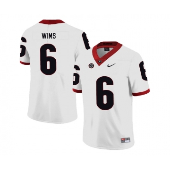 Georgia Bulldogs 6 Javon Wims White Nike College Football Jersey - Ujersey