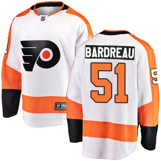 Youth Philadelphia Flyers #51 Cole Bardreau Fanatics Branded White Away Breakaway NHL Jersey - Ujersey