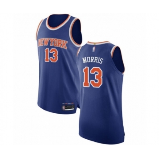 Men's New York Knicks #13 Marcus Morris Authentic Royal Blue Basketball Jersey - Icon Edition - Ujersey