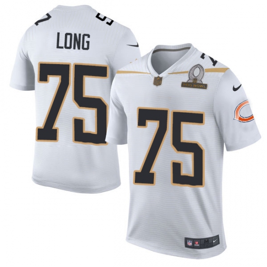 Men's Nike Chicago Bears #75 Kyle Long Elite White Team Rice 2016 Pro Bowl NFL Jersey - Ujersey
