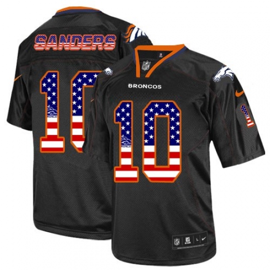 Men's Nike Denver Broncos #10 Emmanuel Sanders Elite Black USA Flag Fashion NFL Jersey - Ujersey