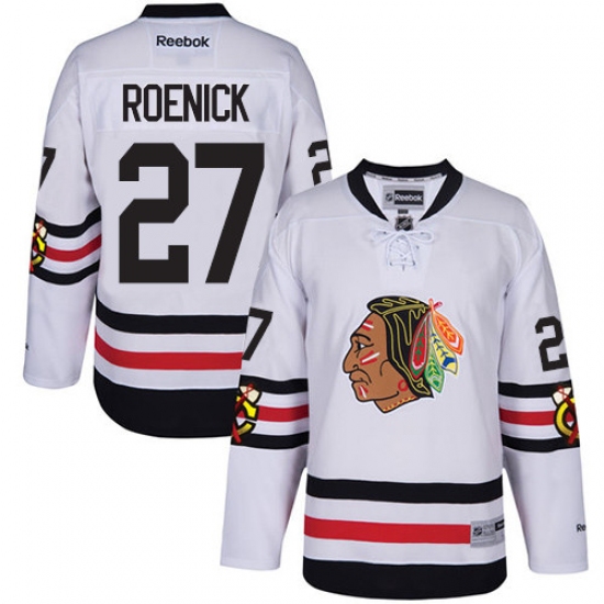 Men's Reebok Chicago Blackhawks #27 Jeremy Roenick Premier White 2017 Winter Classic NHL Jersey - Ujersey