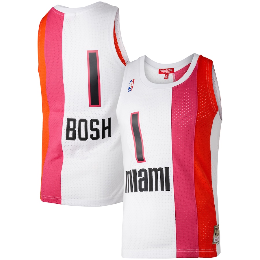 Women's Miami Heat Chris Bosh Mitchell & Ness White Hardwood Classics 2011/12 Swingman Jersey - Ujersey NHL