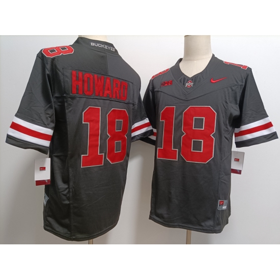 Men's Ohio State Buckeyes #18 Will Howard Black FUSE College Football Jersey - Ujersey