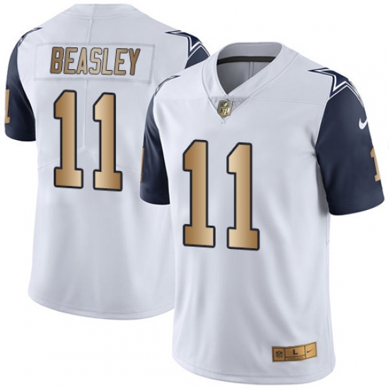 Youth Nike Dallas Cowboys #11 Cole Beasley Limited White/Gold Rush NFL Jersey - Ujersey