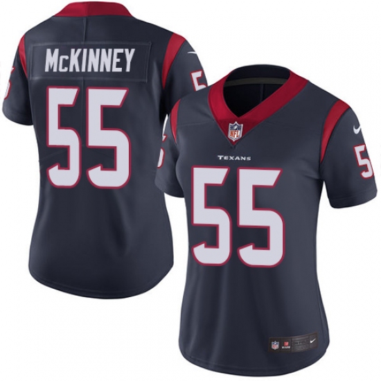 Women's Nike Houston Texans #55 Benardrick McKinney Limited Navy Blue Team Color Vapor Untouchable NFL Jersey - Ujersey