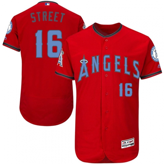 Men's Majestic Los Angeles Angels of Anaheim #16 Huston Street Authentic Red 2016 Father's Day Fashion Flex Base MLB Jersey - Ujersey