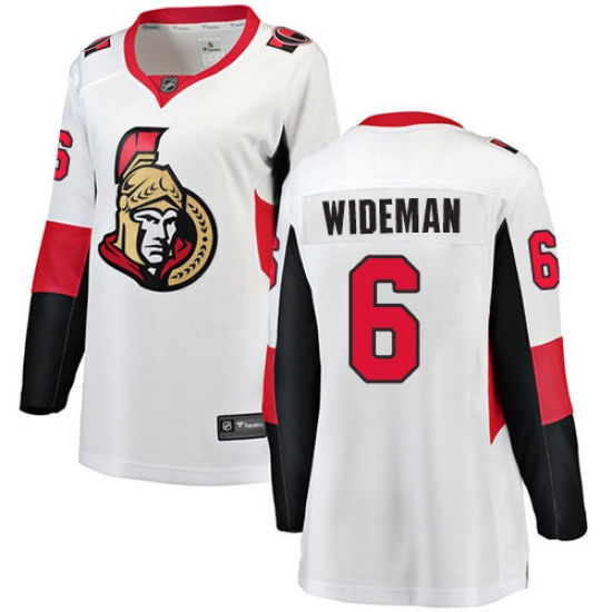 Women's Ottawa Senators #6 Chris Wideman Fanatics Branded White Away Breakaway NHL Jersey - Ujersey