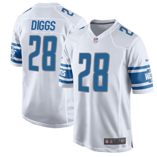 Men's Nike Detroit Lions #28 Quandre Diggs Game White NFL Jersey - Ujersey