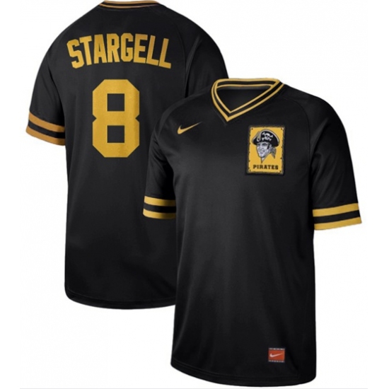 Men's Nike Pittsburgh Pirates #8 Willie Stargell Black Authentic Cooperstown Collection Stitched Baseball Jersey - Ujersey