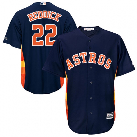 Youth Majestic Houston Astros #22 Josh Reddick Authentic Navy Blue Alternate Cool Base MLB Jersey