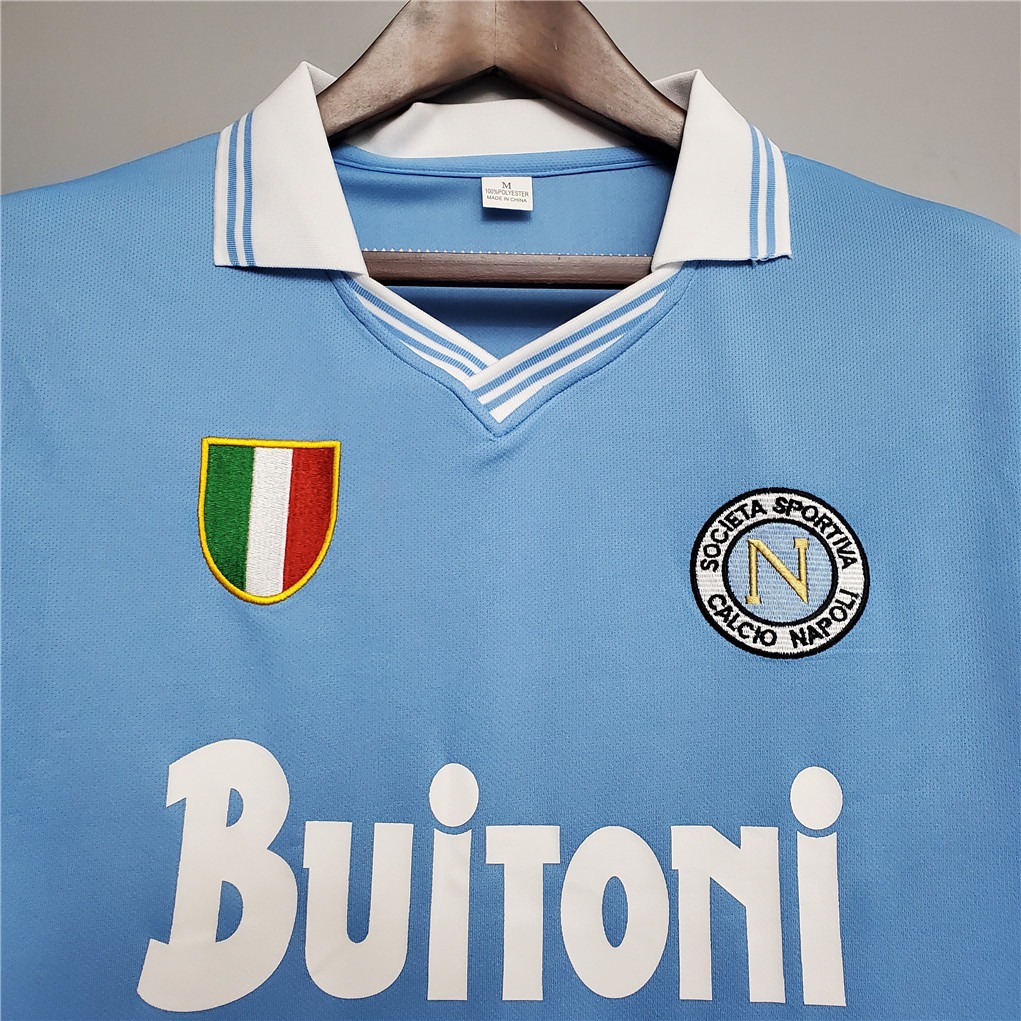 Napoli Retro Soccer Jersey Home Custom Shirt 1986-87 - Ujersey