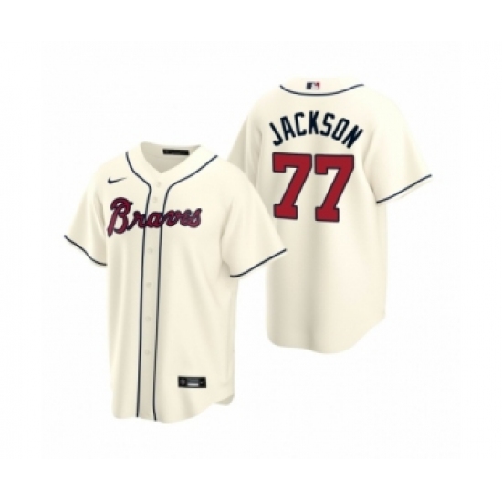 Men's Atlanta Braves #77 Luke Jackson Nike Cream 2020 Replica Alternate Jersey - Ujersey