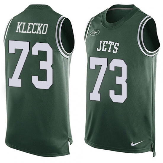 Men's Nike New York Jets #73 Joe Klecko Limited Green Player Name & Number Tank Top NFL Jersey - Ujersey