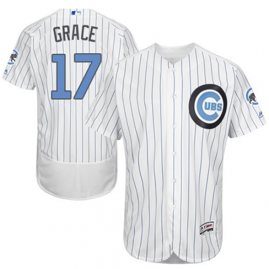Men's Majestic Chicago Cubs #17 Mark Grace Authentic White 2016 Father's Day Fashion Flex Base MLB Jersey - Ujersey