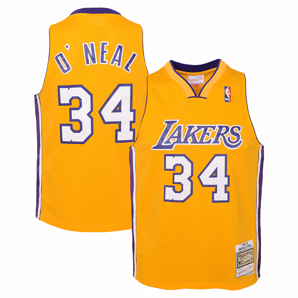 Youth Los Angeles Lakers Shaquille O'Neal Mitchell & Ness Gold 1999/00 Hardwood Classics Swingman Jersey - ujerseystore