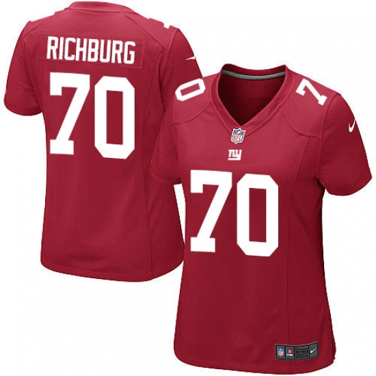 Women's Nike New York Giants #70 Weston Richburg Game Red Alternate NFL Jersey - Ujersey