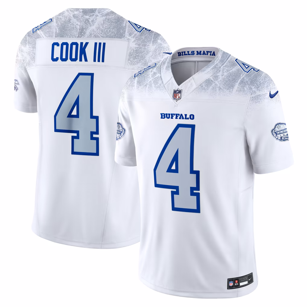 Men's Buffalo Bills James Cook III Nike White Rivalries Collection Stitched Limited Jersey - Ujersey