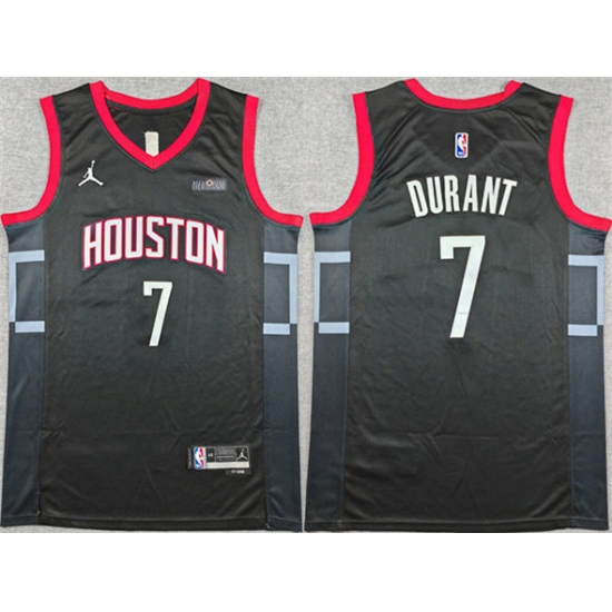 Men's Houston Rockets #7 Kevin Durant Black Statement Edition Stitched Jersey - Ujersey