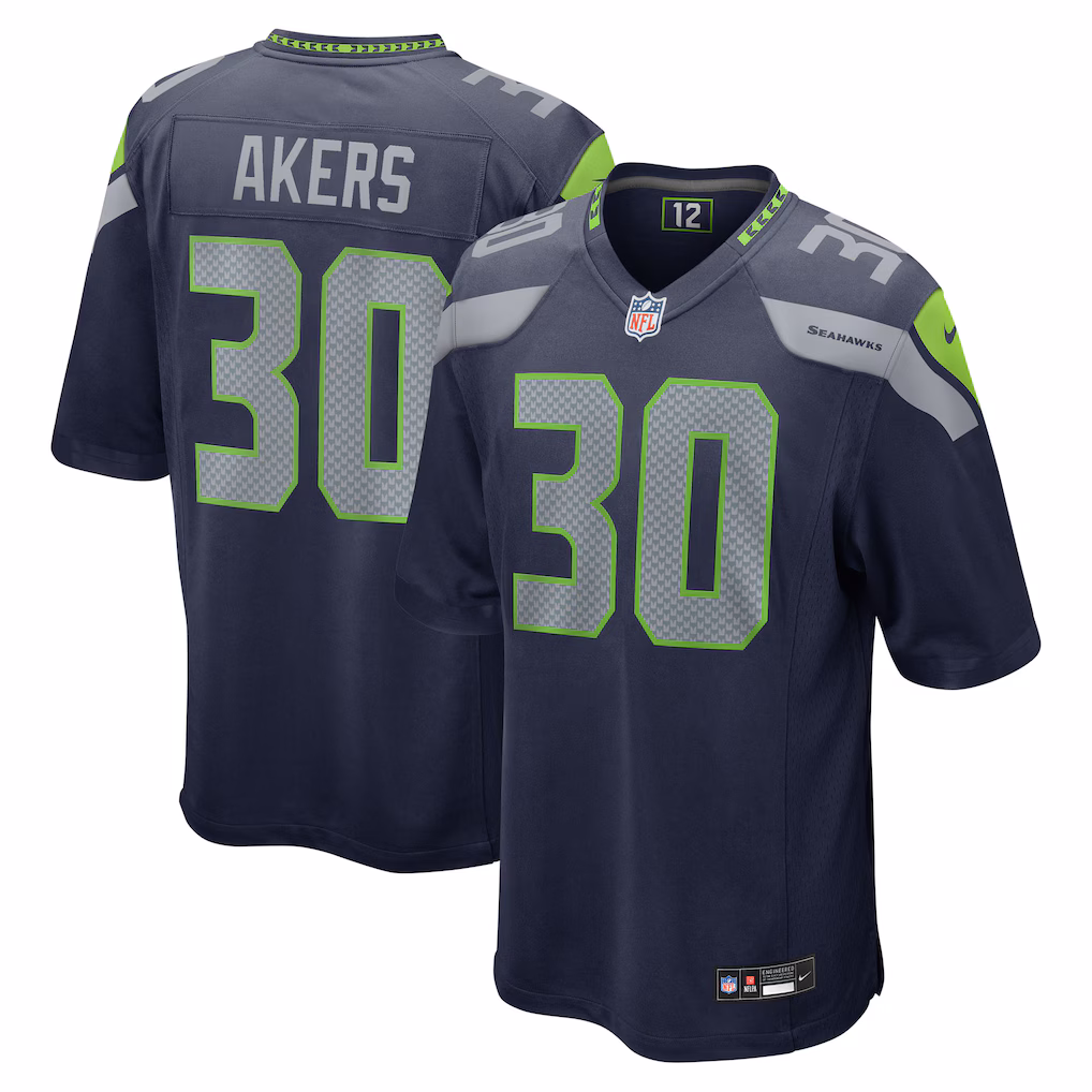 Men's Seattle Seahawks Cam Akers Nike College Navy Team Game Jersey - Ujersey Shop
