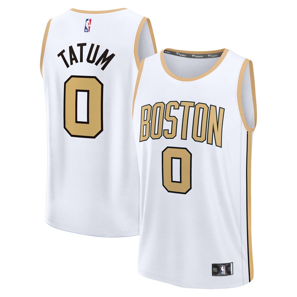 Men's Boston Celtics Jayson Tatum Fanatics White 2025/26 City Edition Fast Break Jersey - ujerseystore