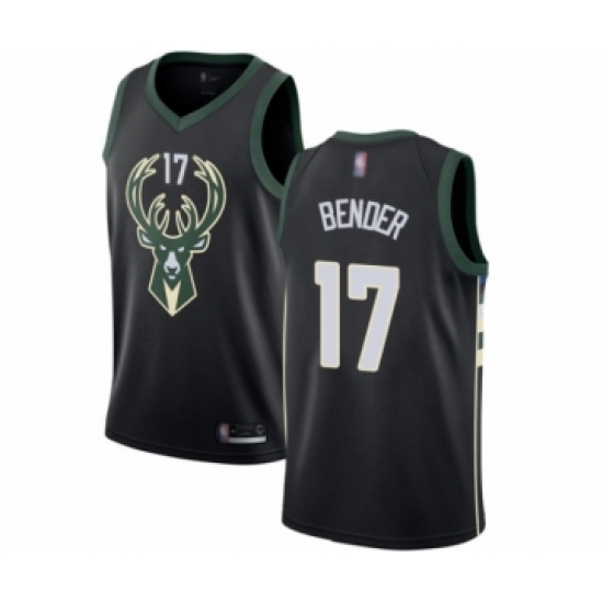 Men's Milwaukee Bucks #17 Dragan Bender Authentic Black Basketball Jersey - Statement Edition - Ujersey