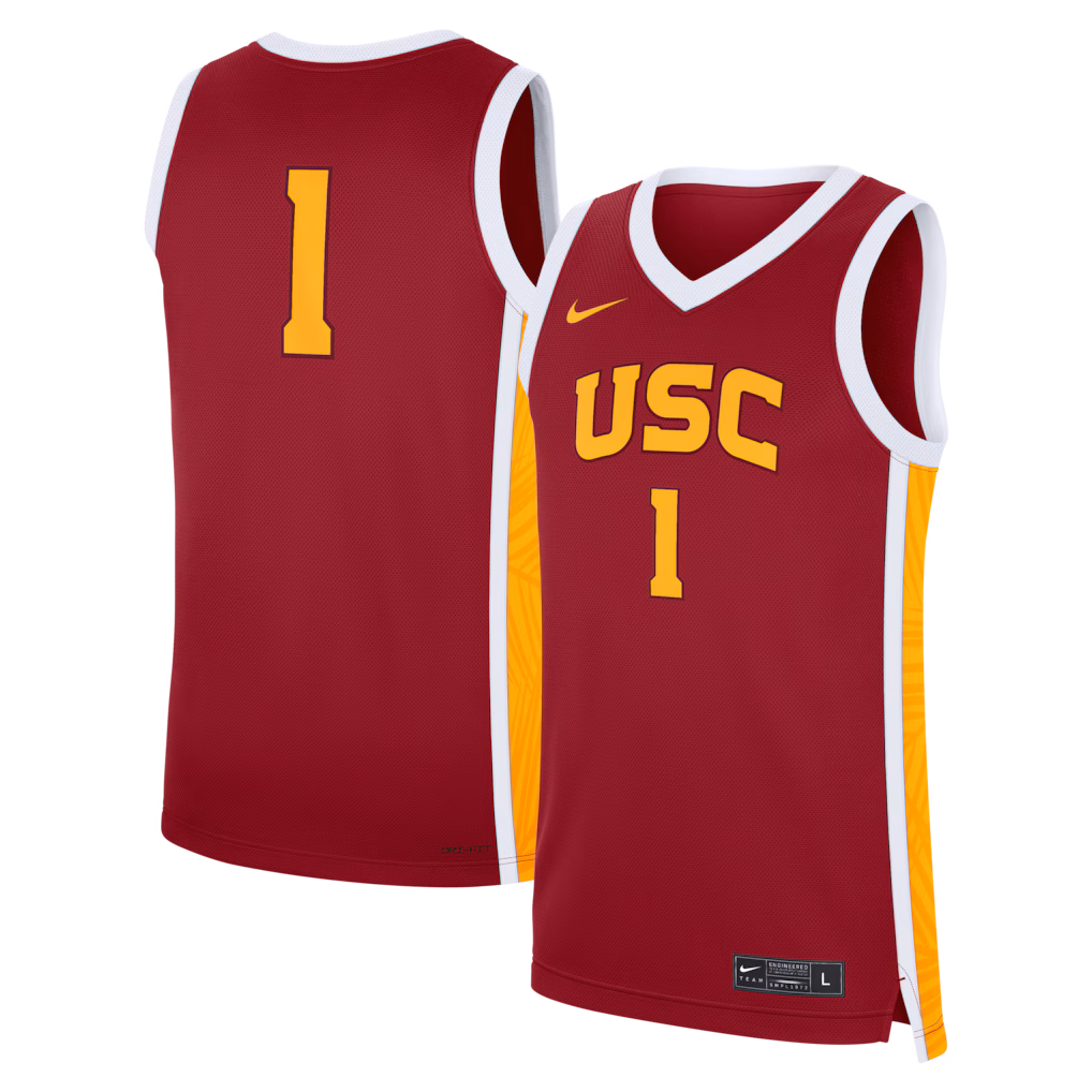 Unisex Nike #1 Cardinal USC Trojans Road Replica Basketball Jersey