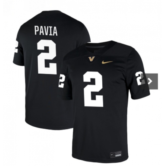 Men's Vanderbilt Commodores #2 Diego Pavia Black Game Football Jersey - Ujersey
