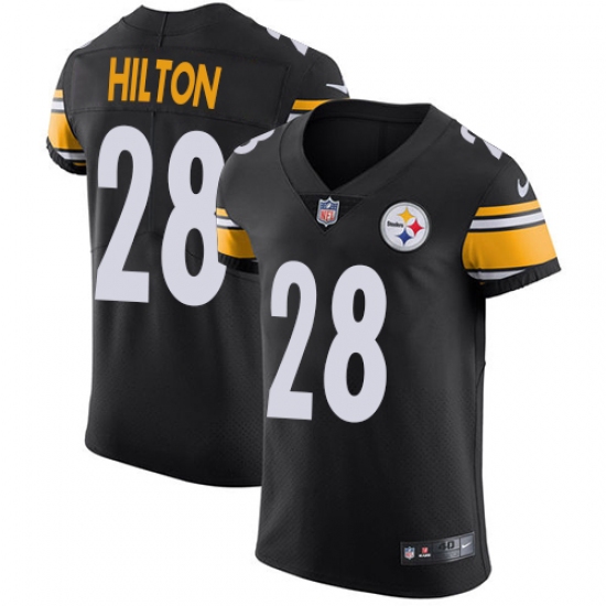 Men's Nike Pittsburgh Steelers #28 Mike Hilton Black Team Color Vapor Untouchable Elite Player NFL Jersey - Ujersey