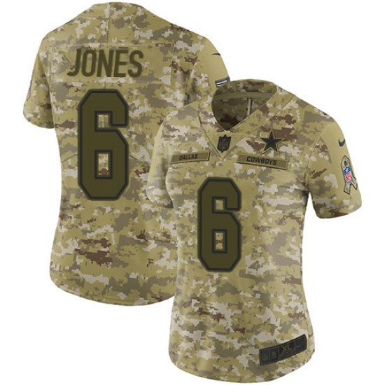 Women's Nike Dallas Cowboys #6 Chris Jones Limited Camo 2018 Salute to Service NFL Jersey - Ujersey