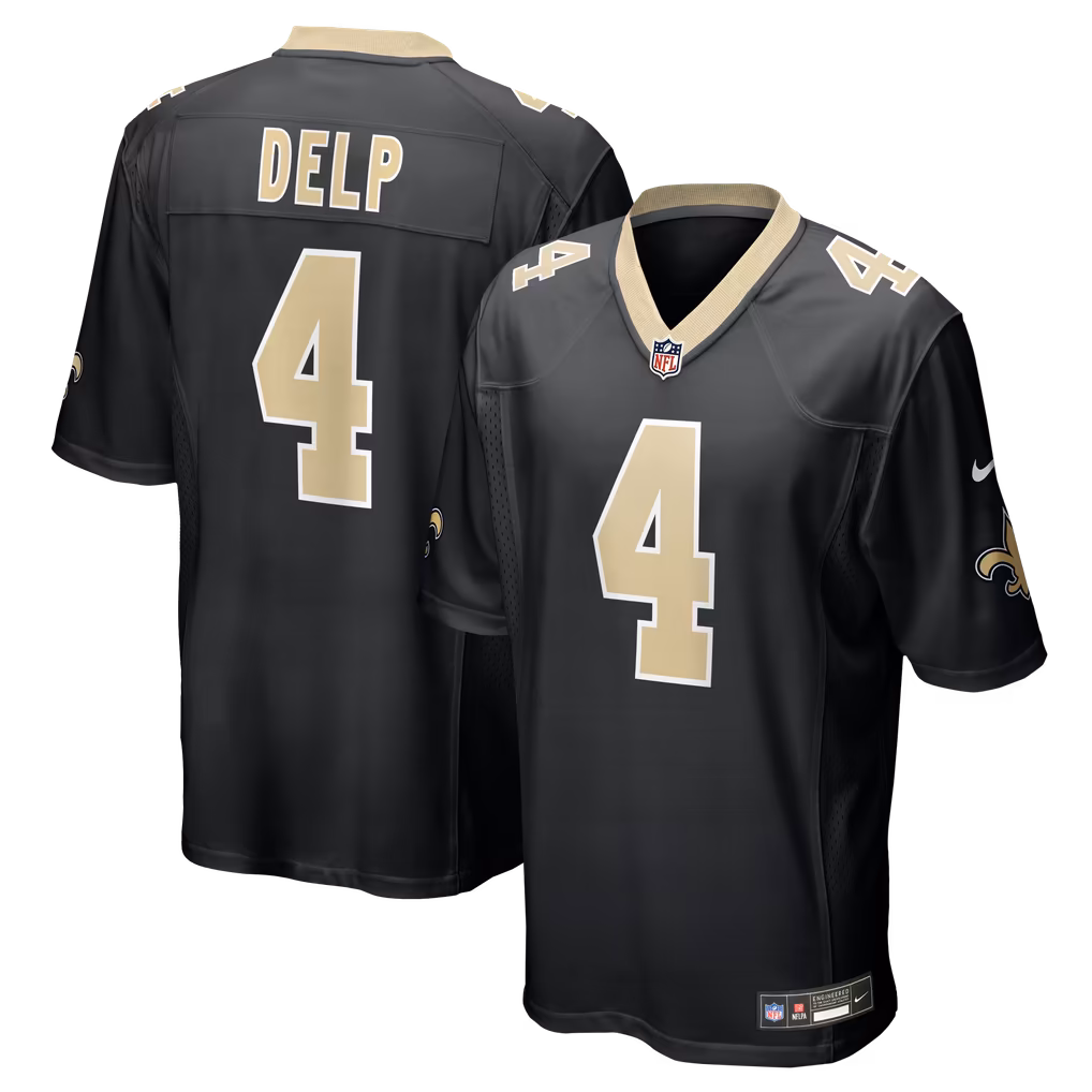 Men's New Orleans Saints Oscar Delp Nike Black Team Game Jersey - ujerseystore