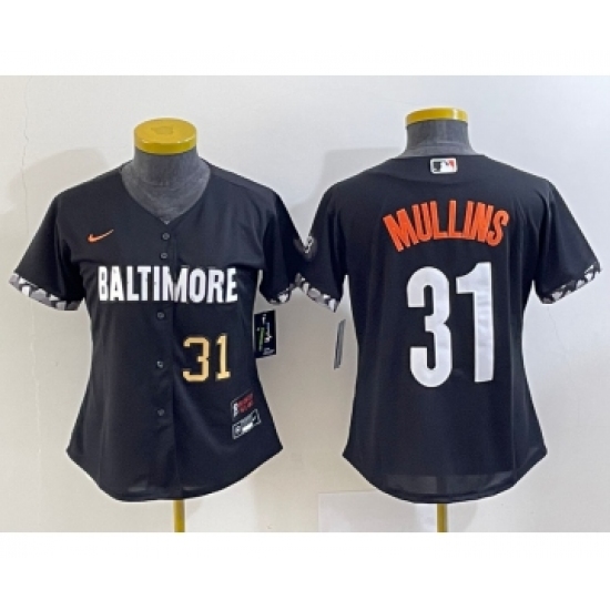 Women's Baltimore Orioles #31 Cedric Mullins Number Black 2023 City Connect Cool Base Stitched Jersey - Ujersey