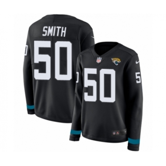 Women's Nike Jacksonville Jaguars #50 Telvin Smith Limited Black Therma Long Sleeve NFL Jersey - Ujersey