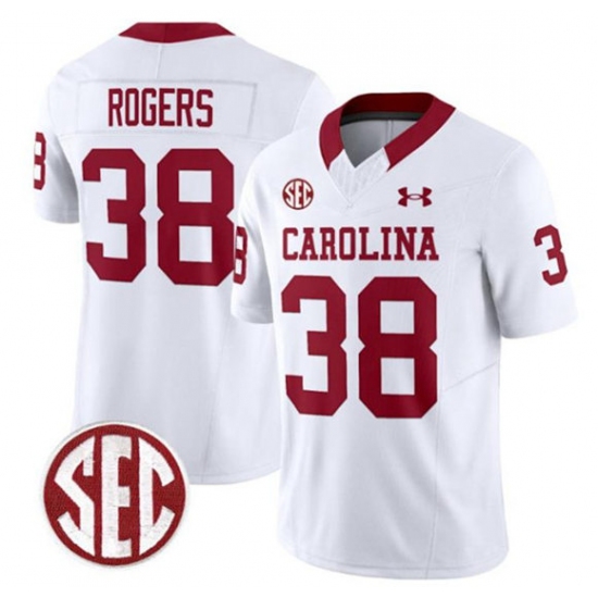 Men's South Carolina Fighting Gamecocks #38 George Rogers White F.U.S.E. Stitched Jersey