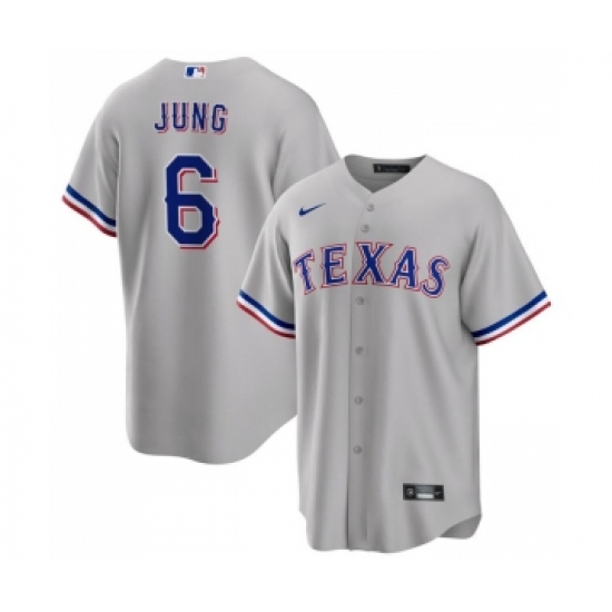 Men's Texas Rangers #6 Josh Jung Gray Cool Base Stitched Baseball Jersey - Ujersey