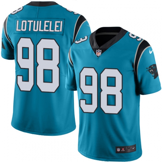 Youth Nike Carolina Panthers #98 Star Lotulelei Limited Blue Rush Vapor Untouchable NFL Jersey - Ujersey