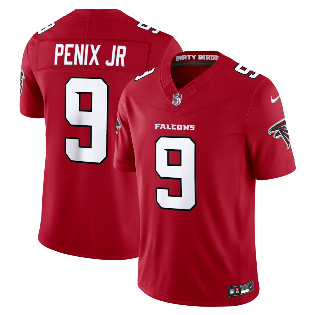 Men's Atlanta Falcons Michael Penix Jr. Nike Red Team Vapor F.U.S.E. Stitched Limited Jersey