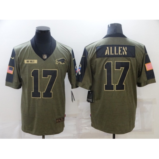 Men's Buffalo Bills #17 Josh Allen Nike Olive 2021 Salute To Service Limited Player Jersey - Ujersey