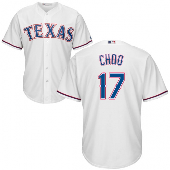Youth Majestic Texas Rangers #17 Shin-Soo Choo Replica White Home Cool Base MLB Jersey - Ujersey