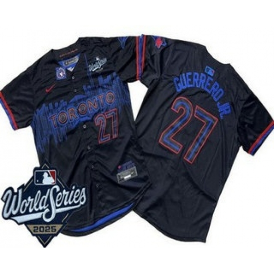 Men's Toronto Blue Jays #27 Vladimir Guerrero Jr Black City 2025 World Series Limited Jersey - Ujersey