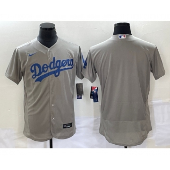Men's Los Angeles Dodgers Blank Gray Flex Base Stitched Baseball Jersey - Ujersey