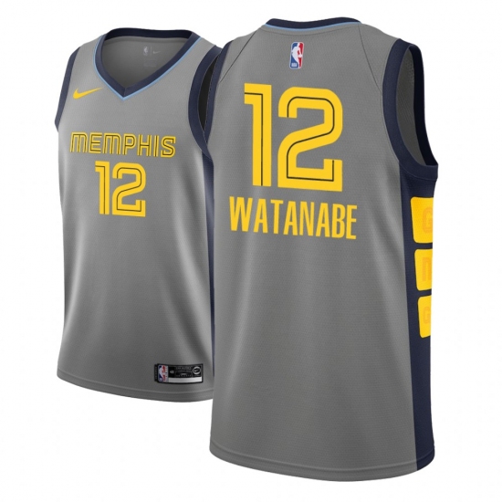 Men NBA 2018-19 Memphis Grizzlies #12 Yuta Watanabe City Edition Gray Jersey - Ujersey