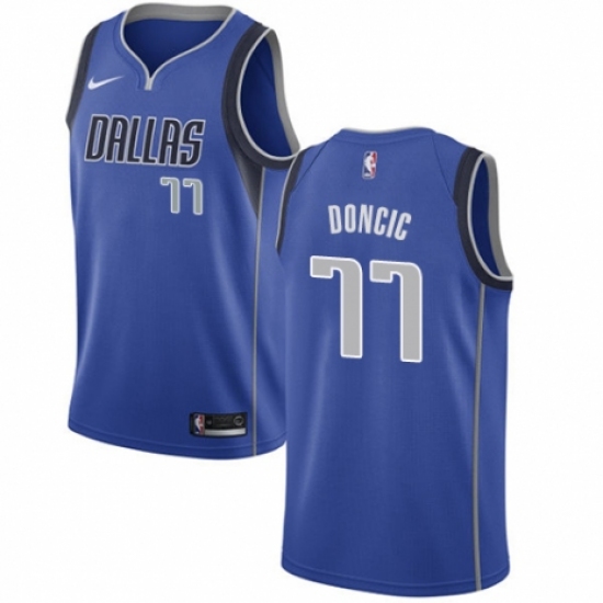 Men's Nike Dallas Mavericks #77 Luka Doncic Swingman Royal Blue Road NBA Jersey - Icon Edition - Ujersey